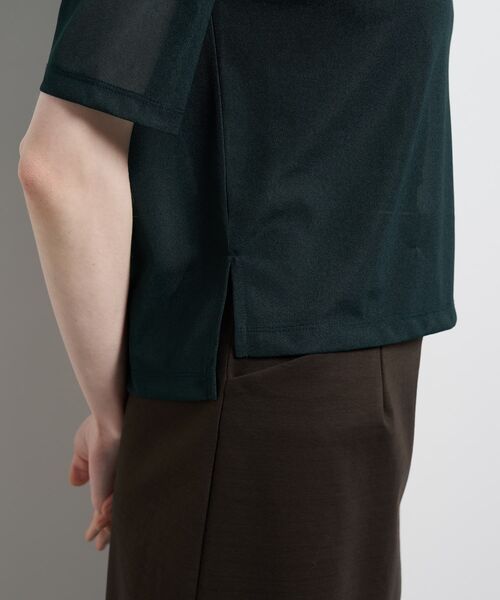 LANVIN en Bleu（ランバンオンブルー）の「シアーハーフスリーブカットソー（Tシャツ/カットソー・レディース・オフホワイト/ブルー・38）」の12枚目の写真