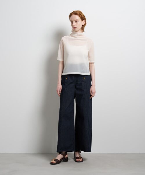LANVIN en Bleu（ランバンオンブルー）の「シアーハーフスリーブカットソー（Tシャツ/カットソー・レディース・オフホワイト/ブルー・38）」の13枚目の写真
