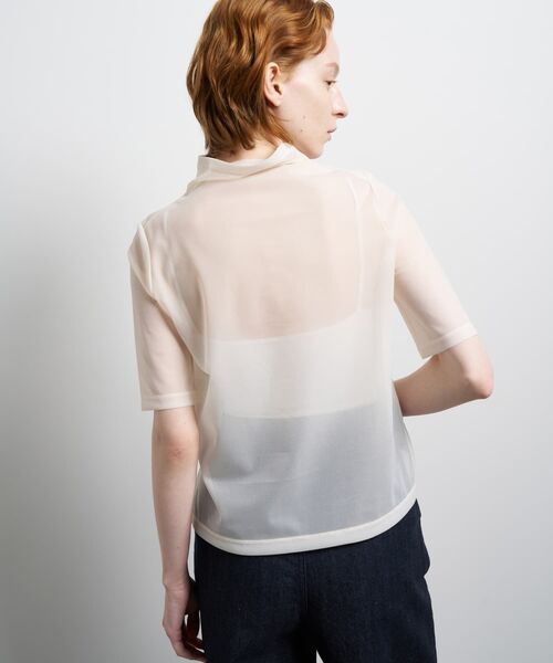 LANVIN en Bleu（ランバンオンブルー）の「シアーハーフスリーブカットソー（Tシャツ/カットソー・レディース・オフホワイト/ブルー・38）」の18枚目の写真