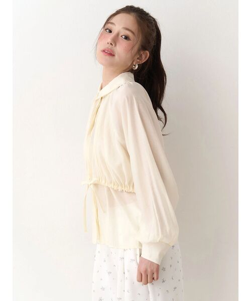 CALNAMUR(カルナムール)の「ギャザーラグランブラウス(シャツ/ブラウス・レディース・アイボリー/ホワイト/ピンク・FREE)」の7枚目の写真