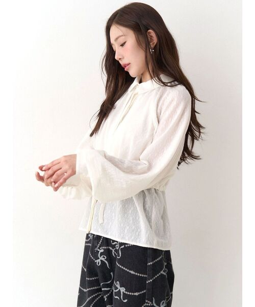 CALNAMUR(カルナムール)の「ギャザーラグランブラウス(シャツ/ブラウス・レディース・アイボリー/ホワイト/ピンク・FREE)」の16枚目の写真