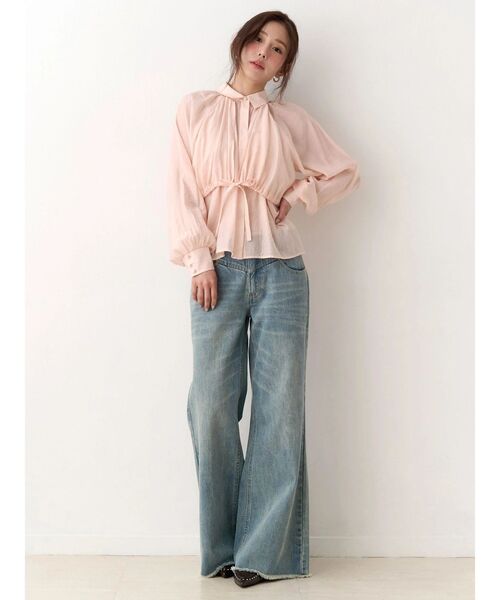 CALNAMUR(カルナムール)の「ギャザーラグランブラウス(シャツ/ブラウス・レディース・アイボリー/ホワイト/ピンク・FREE)」の19枚目の写真