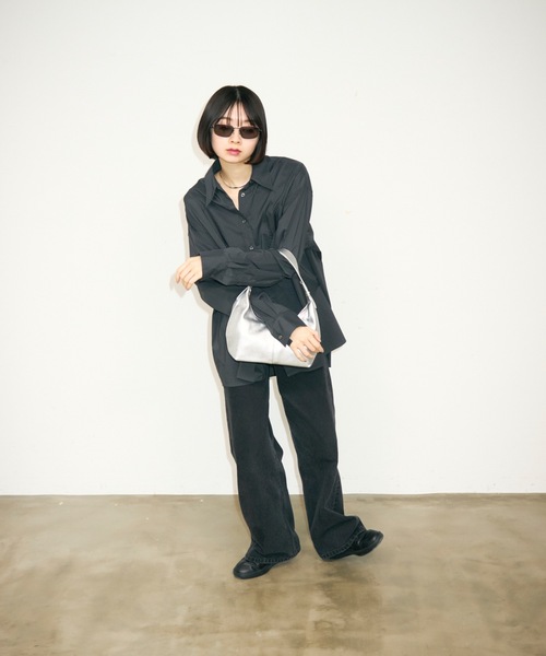 TONER（トナー）の「レザーハーフムーンワンショルダーバッグ/ハンドバッグ/ロゴプレート付き（ハンドバッグ・レディース・ブラック/シルバー/ホワイト/ライトグリーン・FREE）」の20枚目の写真