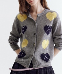 Fano Studios | ハート柄アーガイル ニットカーディガン FC26S090【Fano Studios】【2026SS】(カーディガン/ボレロ)