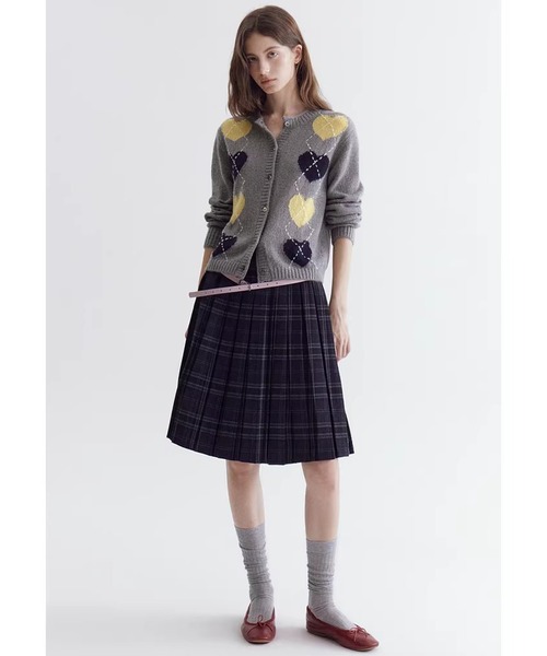 Fano Studios（ファノ ストゥディオズ）の「ハート柄アーガイル ニットカーディガン FC26S090【Fano Studios】【2026SS】（カーディガン/ボレロ・レディース・グレー・S/M/L）」の2枚目の写真