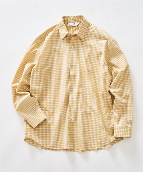 417 EDIFICE(フォーワンセブンエディフィス)の「LE JAPON ATELIER Akita Regularシャツ(シャツ/ブラウス・メンズ・イエロー/サックスブルー/ホワイト・X-SMALL/SMALL/MEDIUM/LARGE)」の3枚目の写真