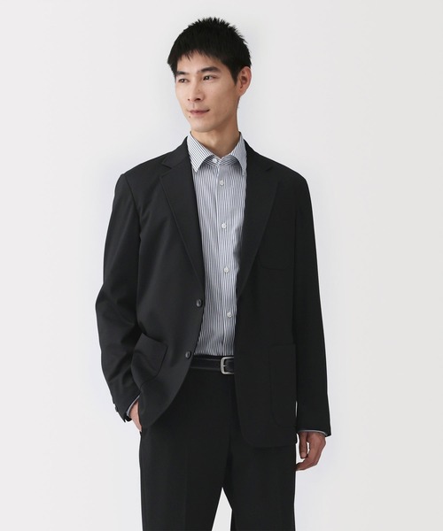 無印良品（ムジルシリョウヒン）の「紳士　ストレッチジャージージャケット（その他アウター・メンズ・ダークネイビー/ブラック/ダークグレー・S/M/L/XL）」の2枚目の写真