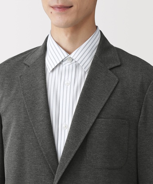 無印良品（ムジルシリョウヒン）の「紳士　ストレッチジャージージャケット（その他アウター・メンズ・ダークネイビー/ブラック/ダークグレー・S/M/L/XL）」の13枚目の写真