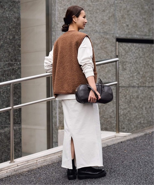 FRAMeWORK（フレームワーク）の「≪追加≫ウェットオゾン加工スカート（スカート・レディース・チャコールグレー/ホワイト系その他/サックスブルー・36/38）」の4枚目の写真