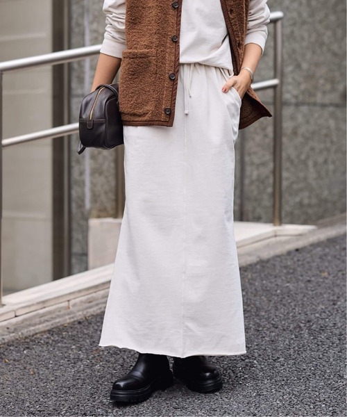 FRAMeWORK（フレームワーク）の「≪追加≫ウェットオゾン加工スカート（スカート・レディース・チャコールグレー/ホワイト系その他/サックスブルー・36/38）」の5枚目の写真