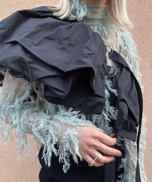 ENCLOSURE（エンクロージャー）の「【ENCLOSURE】Feather tulle tops（その他トップス・レディース・オレンジ/グリーン/ブルー/ブラック・FREE）」の22枚目の写真