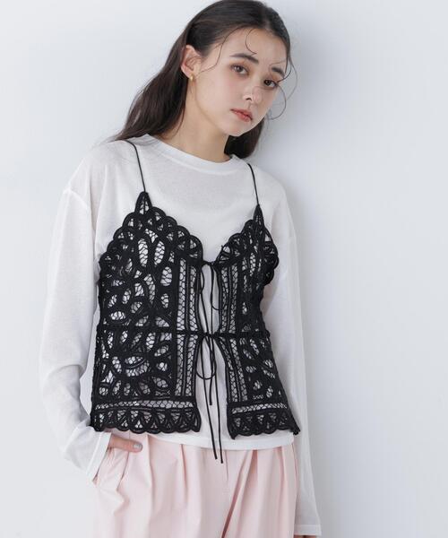 N.(N. Natural Beauty Basic)(エヌエヌナチュラルビューティーベーシック)の「スラブ天竺カットソー長袖(Tシャツ/カットソー・レディース・ピンク/ブルー/オフホワイト・フリ-)」の2枚目の写真