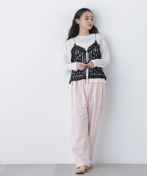N.（N. Natural Beauty Basic）（エヌエヌナチュラルビューティーベーシック）の「スラブ天竺カットソー長袖（Tシャツ/カットソー・レディース・ピンク/ブルー/オフホワイト・ﾌﾘ-）」の5枚目の写真