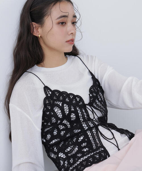 N.（N. Natural Beauty Basic）（エヌエヌナチュラルビューティーベーシック）の「スラブ天竺カットソー長袖（Tシャツ/カットソー・レディース・ピンク/ブルー/オフホワイト・ﾌﾘ-）」の6枚目の写真