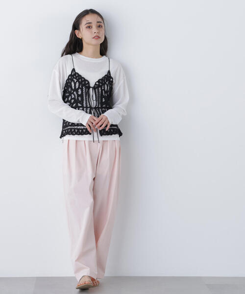 N.（N. Natural Beauty Basic）（エヌエヌナチュラルビューティーベーシック）の「スラブ天竺カットソー長袖（Tシャツ/カットソー・レディース・ピンク/ブルー/オフホワイト・ﾌﾘ-）」の7枚目の写真