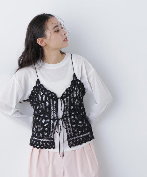 N.（N. Natural Beauty Basic）（エヌエヌナチュラルビューティーベーシック）の「スラブ天竺カットソー長袖（Tシャツ/カットソー・レディース・ピンク/ブルー/オフホワイト・ﾌﾘ-）」の8枚目の写真