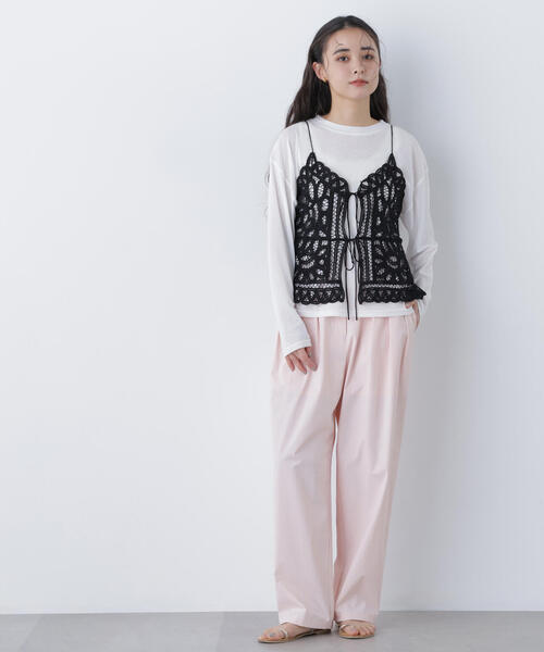 N.（N. Natural Beauty Basic）（エヌエヌナチュラルビューティーベーシック）の「スラブ天竺カットソー長袖（Tシャツ/カットソー・レディース・ピンク/ブルー/オフホワイト・ﾌﾘ-）」の9枚目の写真