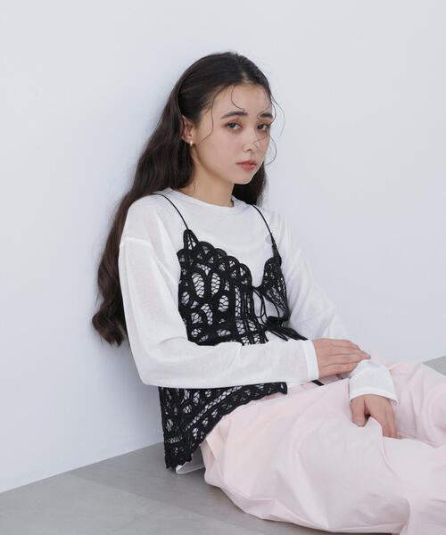 N.（N. Natural Beauty Basic）（エヌエヌナチュラルビューティーベーシック）の「スラブ天竺カットソー長袖（Tシャツ/カットソー・レディース・ピンク/ブルー/オフホワイト・ﾌﾘ-）」の10枚目の写真