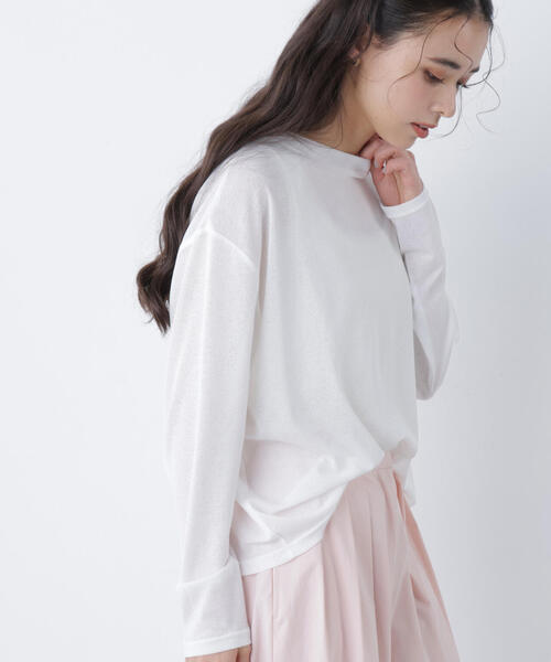 N.（N. Natural Beauty Basic）（エヌエヌナチュラルビューティーベーシック）の「スラブ天竺カットソー長袖（Tシャツ/カットソー・レディース・ピンク/ブルー/オフホワイト・ﾌﾘ-）」の11枚目の写真