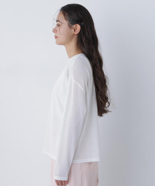 N.（N. Natural Beauty Basic）（エヌエヌナチュラルビューティーベーシック）の「スラブ天竺カットソー長袖（Tシャツ/カットソー・レディース・ピンク/ブルー/オフホワイト・ﾌﾘ-）」の15枚目の写真