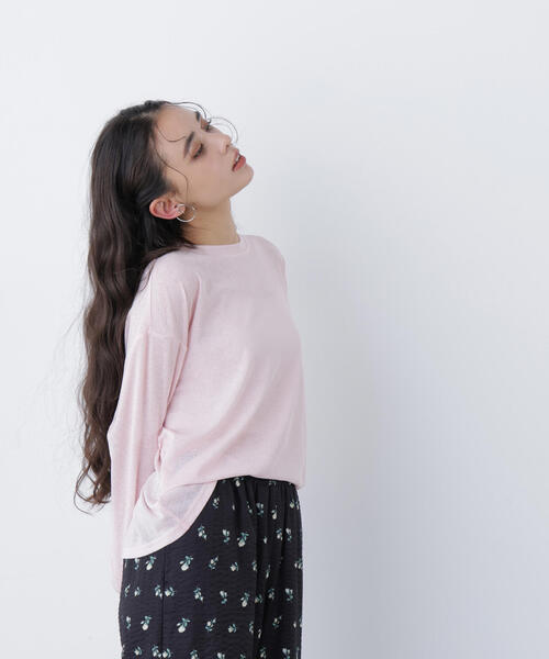 N.（N. Natural Beauty Basic）（エヌエヌナチュラルビューティーベーシック）の「スラブ天竺カットソー長袖（Tシャツ/カットソー・レディース・ピンク/ブルー/オフホワイト・ﾌﾘ-）」の22枚目の写真