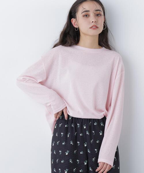 N.(N. Natural Beauty Basic)(エヌエヌナチュラルビューティーベーシック)の「スラブ天竺カットソー長袖(Tシャツ/カットソー・レディース・ピンク/ブルー/オフホワイト・フリ-)」の14枚目の写真