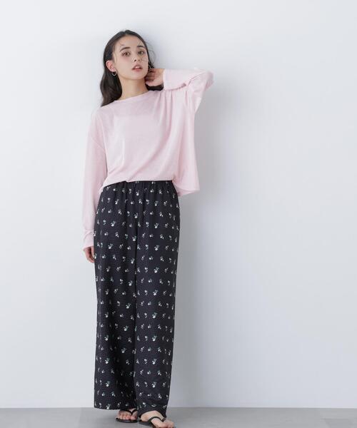 N.（N. Natural Beauty Basic）（エヌエヌナチュラルビューティーベーシック）の「スラブ天竺カットソー長袖（Tシャツ/カットソー・レディース・ピンク/ブルー/オフホワイト・ﾌﾘ-）」の4枚目の写真