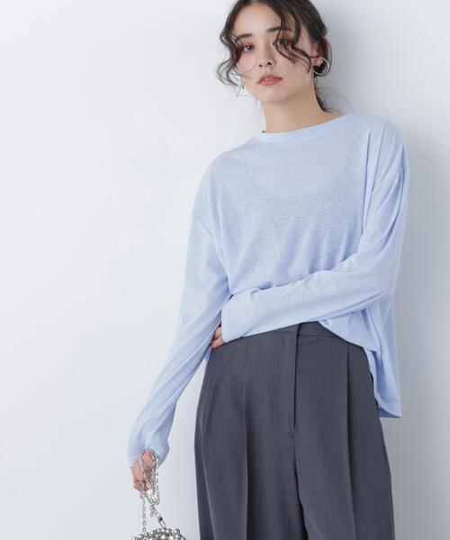 N.（N. Natural Beauty Basic）（エヌエヌナチュラルビューティーベーシック）の「スラブ天竺カットソー長袖（Tシャツ/カットソー・レディース・ピンク/ブルー/オフホワイト・ﾌﾘ-）」の10枚目の写真