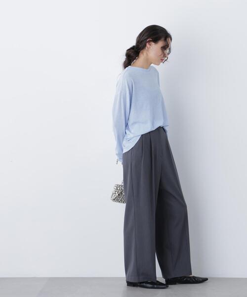 N.（N. Natural Beauty Basic）（エヌエヌナチュラルビューティーベーシック）の「スラブ天竺カットソー長袖（Tシャツ/カットソー・レディース・ピンク/ブルー/オフホワイト・ﾌﾘ-）」の11枚目の写真