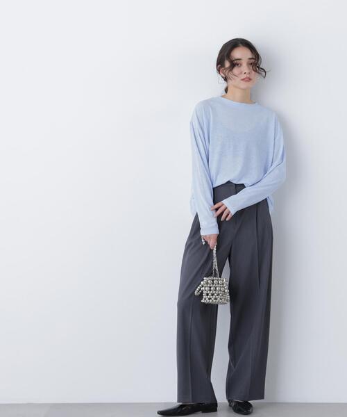 N.（N. Natural Beauty Basic）（エヌエヌナチュラルビューティーベーシック）の「スラブ天竺カットソー長袖（Tシャツ/カットソー・レディース・ピンク/ブルー/オフホワイト・ﾌﾘ-）」の14枚目の写真