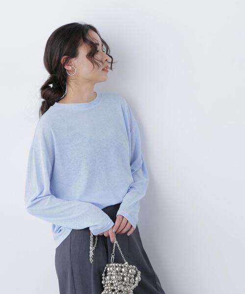 N.（N. Natural Beauty Basic）（エヌエヌナチュラルビューティーベーシック）の「スラブ天竺カットソー長袖（Tシャツ/カットソー・レディース・ピンク/ブルー/オフホワイト・ﾌﾘ-）」の16枚目の写真