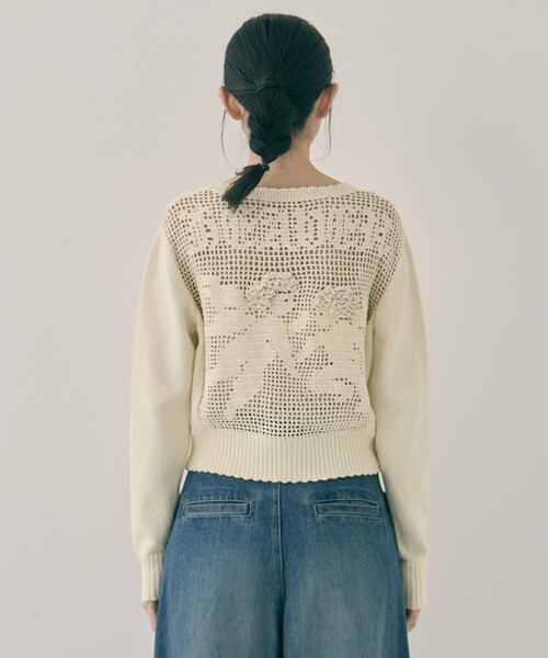 tanakadaisuke（タナカダイスケ）の「【tanakadaisuke/タナカダイスケ】Cupid in HEAVEN crochet knit cardigan/キューピッドインヘブンクロシェニットカーディガン（カーディガン/ボレロ・レディース・ブラック/アイボリー・FREE）」の14枚目の写真