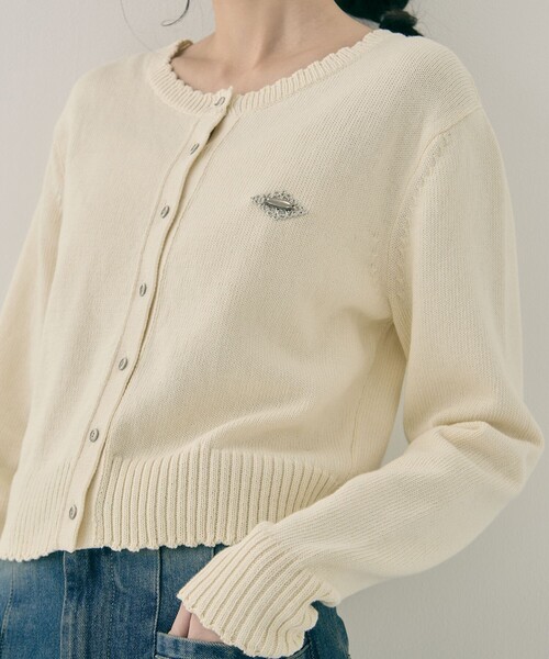 tanakadaisuke（タナカダイスケ）の「【tanakadaisuke/タナカダイスケ】Cupid in HEAVEN crochet knit cardigan/キューピッドインヘブンクロシェニットカーディガン（カーディガン/ボレロ・レディース・ブラック/アイボリー・FREE）」の15枚目の写真