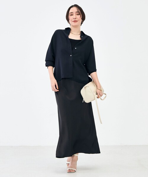 NOLLEY’S Sophi(ノーリーズソフィ)の「NEW morisachi《セットアップ対応》ウォッシャブルストレッチツイルドルマンシャツ(シャツ/ブラウス・レディース・オフホワイト/ネイビー・38)」の12枚目の写真