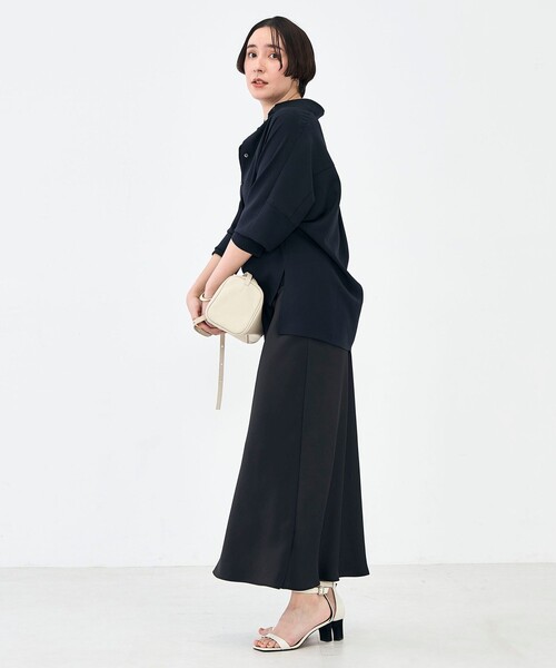 NOLLEY’S Sophi(ノーリーズソフィ)の「NEW morisachi《セットアップ対応》ウォッシャブルストレッチツイルドルマンシャツ(シャツ/ブラウス・レディース・オフホワイト/ネイビー・38)」の13枚目の写真