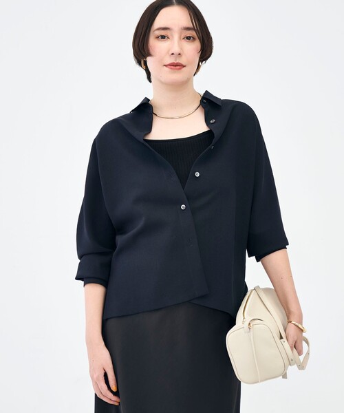 NOLLEY’S Sophi(ノーリーズソフィ)の「NEW morisachi《セットアップ対応》ウォッシャブルストレッチツイルドルマンシャツ(シャツ/ブラウス・レディース・オフホワイト/ネイビー・38)」の15枚目の写真