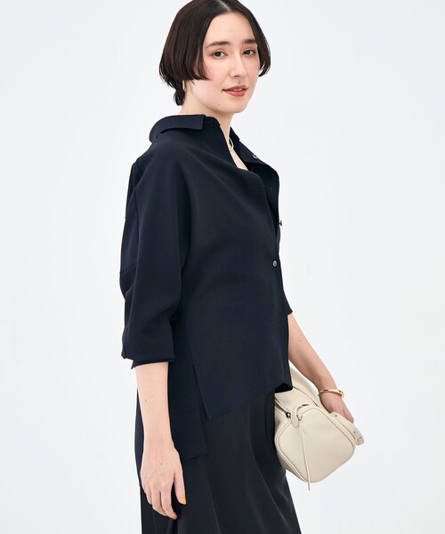 NOLLEY’S Sophi(ノーリーズソフィ)の「NEW morisachi《セットアップ対応》ウォッシャブルストレッチツイルドルマンシャツ(シャツ/ブラウス・レディース・オフホワイト/ネイビー・38)」の19枚目の写真