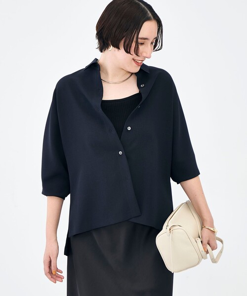 NOLLEY’S Sophi(ノーリーズソフィ)の「NEW morisachi《セットアップ対応》ウォッシャブルストレッチツイルドルマンシャツ(シャツ/ブラウス・レディース・オフホワイト/ネイビー・38)」の20枚目の写真