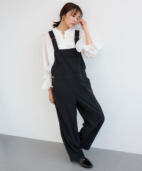 BARNYARDSTORM(バンヤードストーム)の「BARNYARDSTORM / キレイめサロペット【JAPAN FABRIC】(サロペット/オーバーオール・レディース・カーキ/ブラック・M/S)」の12枚目の写真