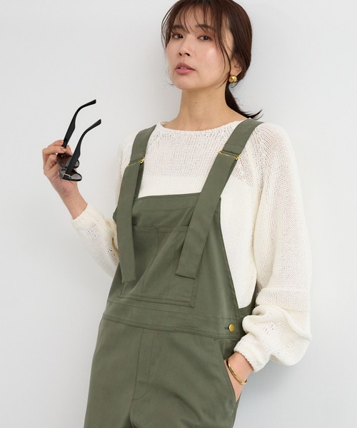 BARNYARDSTORM(バンヤードストーム)の「BARNYARDSTORM / キレイめサロペット【JAPAN FABRIC】(サロペット/オーバーオール・レディース・カーキ/ブラック・M/S)」の8枚目の写真