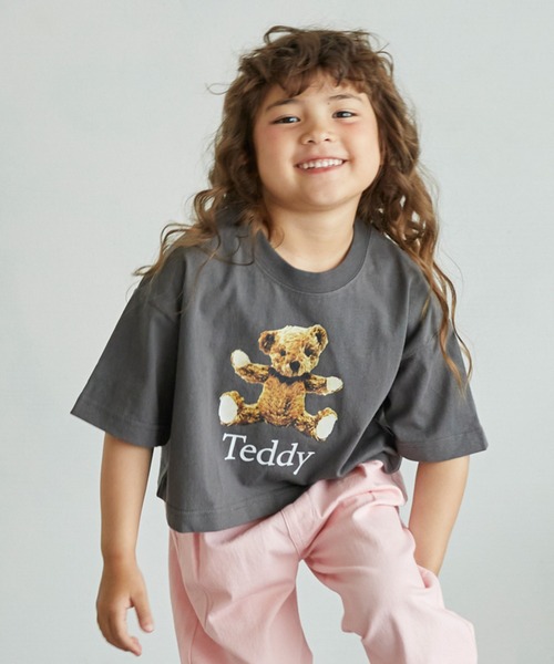 undeny.（アンディニ－）の「アンディニー Teddy ショート Tシャツ（Tシャツ/カットソー・キッズ・サックスブルー/チャコールグレー/ホワイト・XL/L/M）」の2枚目の写真