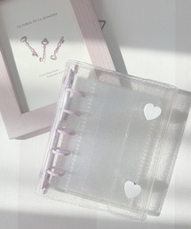 VIBGYOR（ヴィブジョー）の「lulunoix/ハートボタン シール帳 バインダーM5(レフィル10枚付き) N15471（手帳/メモ帳）」