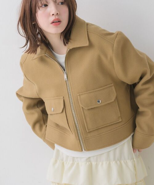 RETRO GIRL(レトロガール)の「FウールショートJK(その他アウター・レディース・ライトグレー/ブラウン/ナチュラル・FREE)」の2枚目の写真