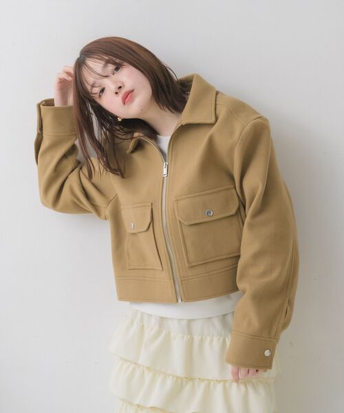 RETRO GIRL(レトロガール)の「FウールショートJK(その他アウター・レディース・ライトグレー/ブラウン/ナチュラル・FREE)」の5枚目の写真