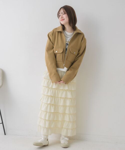 RETRO GIRL(レトロガール)の「FウールショートJK(その他アウター・レディース・ライトグレー/ブラウン/ナチュラル・FREE)」の6枚目の写真