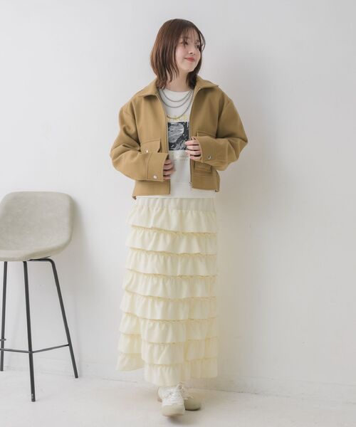 RETRO GIRL(レトロガール)の「FウールショートJK(その他アウター・レディース・ライトグレー/ブラウン/ナチュラル・FREE)」の7枚目の写真