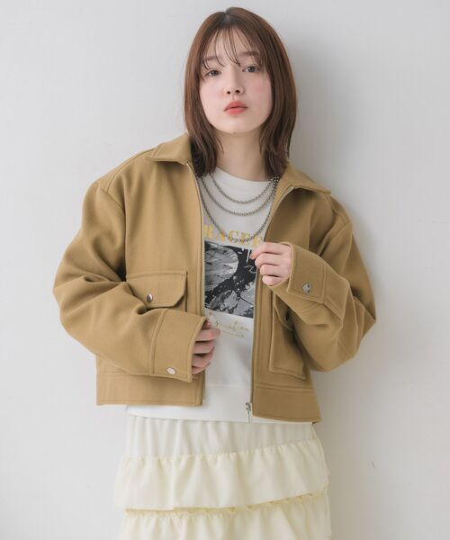 RETRO GIRL(レトロガール)の「FウールショートJK(その他アウター・レディース・ライトグレー/ブラウン/ナチュラル・FREE)」の11枚目の写真