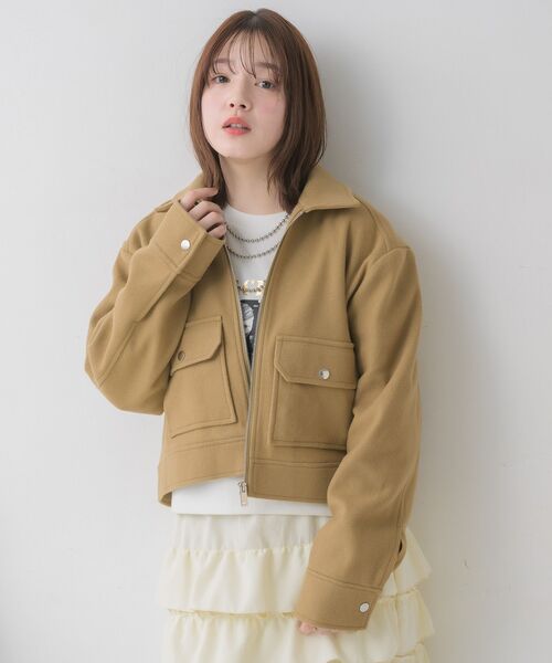 RETRO GIRL(レトロガール)の「FウールショートJK(その他アウター・レディース・ライトグレー/ブラウン/ナチュラル・FREE)」の12枚目の写真