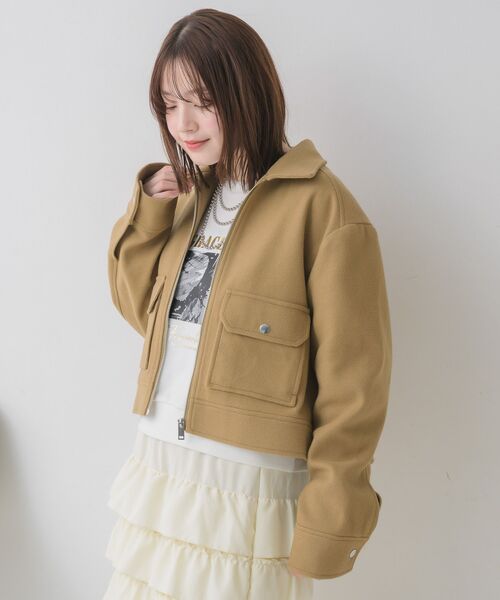 RETRO GIRL(レトロガール)の「FウールショートJK(その他アウター・レディース・ライトグレー/ブラウン/ナチュラル・FREE)」の15枚目の写真