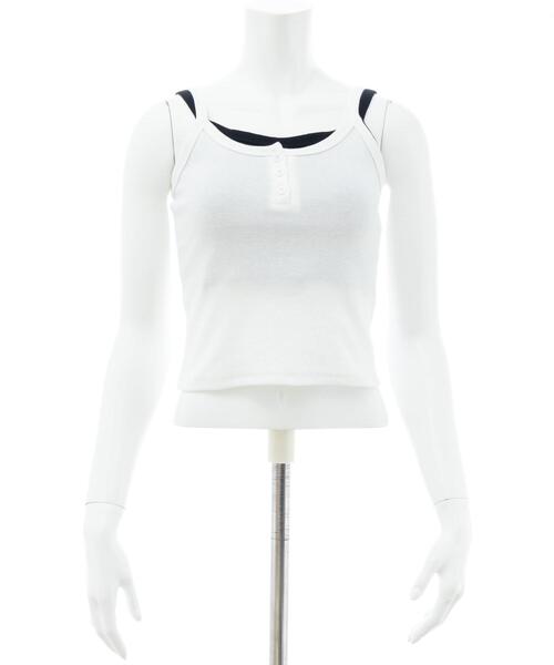 INGNI（イング）の「レイヤードリブキャミ（キャミソール・レディース・ホワイト×ブラック/グレー×ホワイト/ブラック×ホワイト・M）」の15枚目の写真